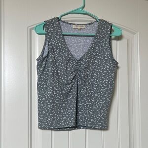 Gray Floral Women's Top